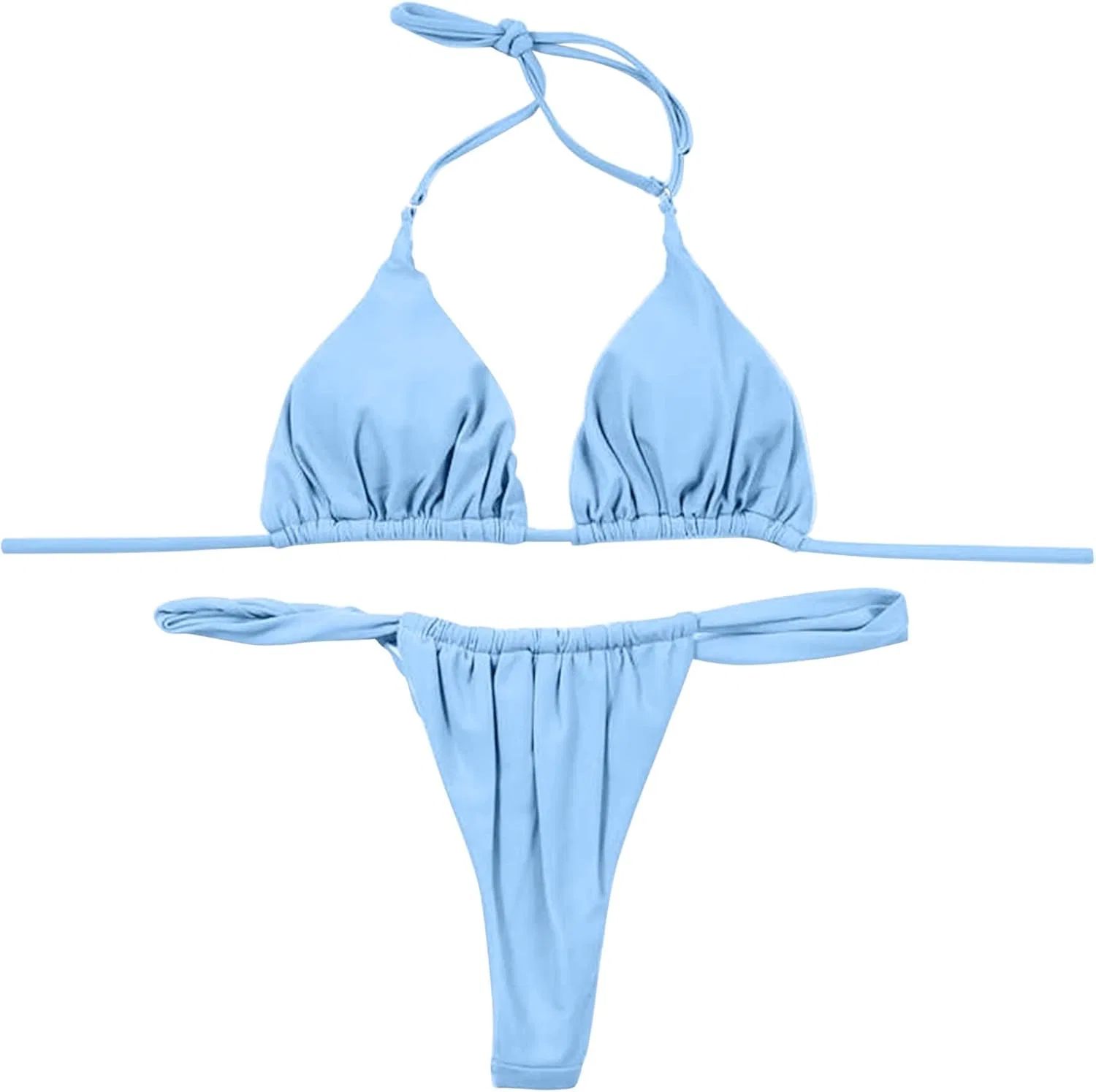 Женский бикини-сет с регулируемой завязкой, Soft, Light Blue — фото 4