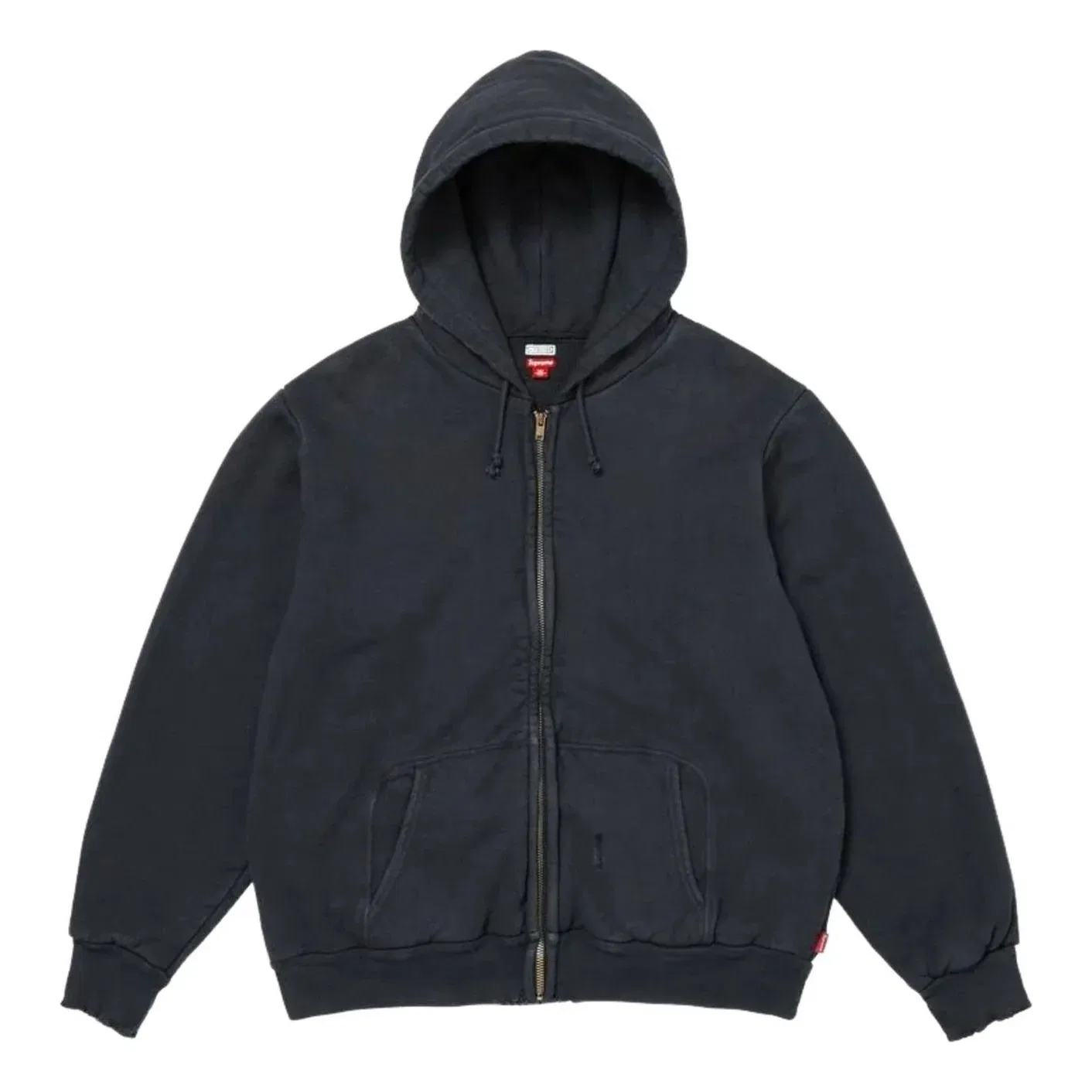 Мужское худи FW26 x A.PRESSE Vintage Zip Up Hooded Sweatshirt 'Black' Supreme, черный