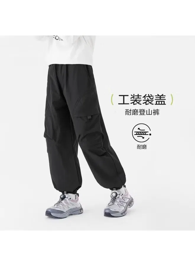 Брюки карго спортивные с длинным рукавом для девочек Zuoxi, черный — фото 2