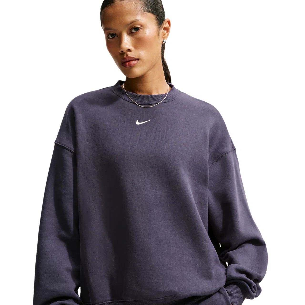 Женский свитшот оверсайз из флиса Nike Studio Fleece Oversized Crew, Sail/Gridiron