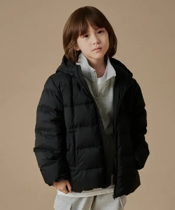 Пуховик с капюшоном, легкий, Musinsa Standard Kids, черный