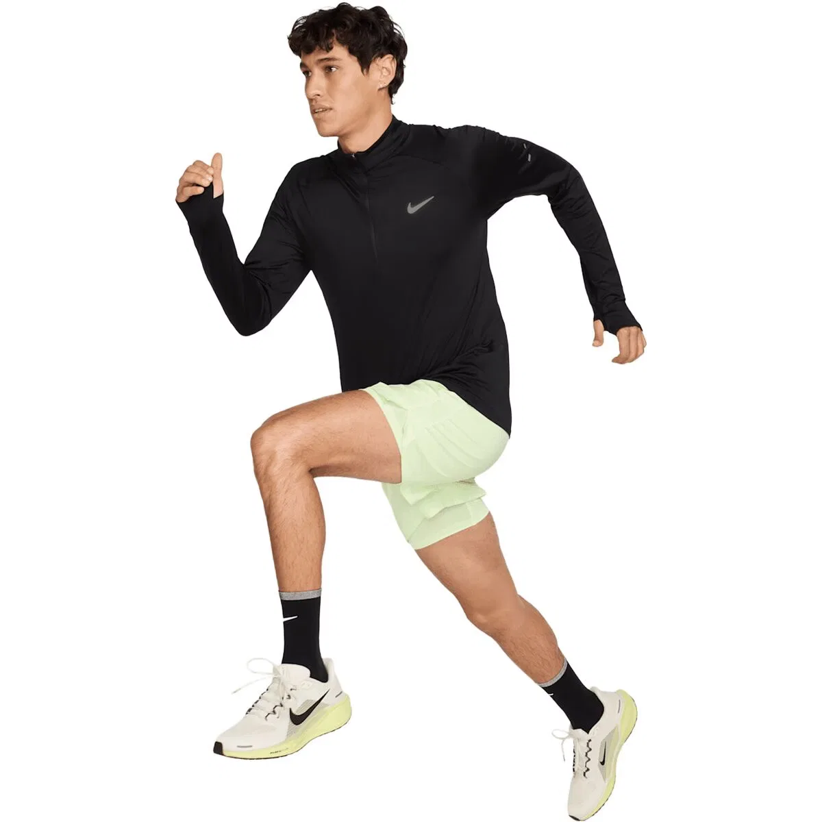 Мужская флисовая куртка с полузастежкой Nike Dri-FIT Stride, Black/Reflective Silv — фото 3