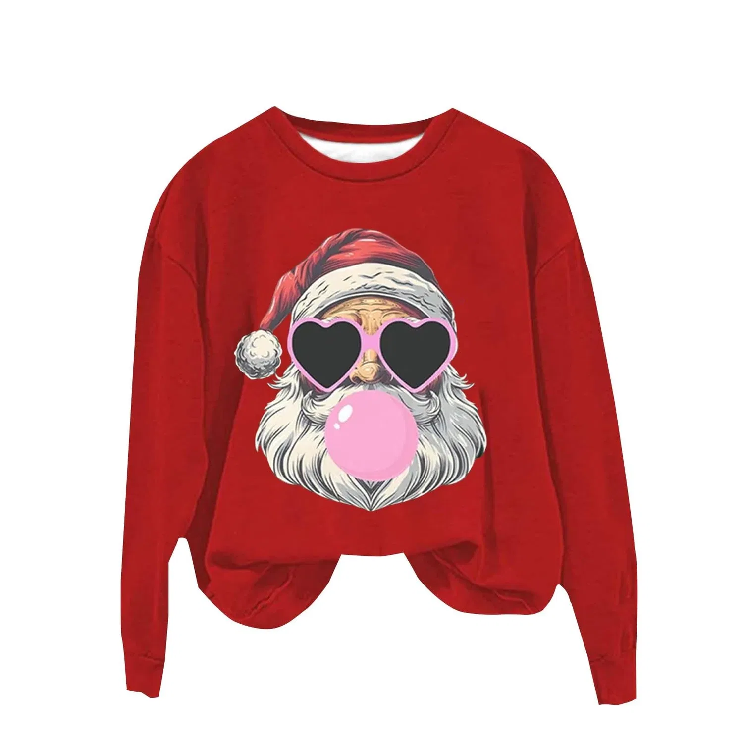 Женский свитшот с принтом Santa для женщин, Z12 Red — фото 3