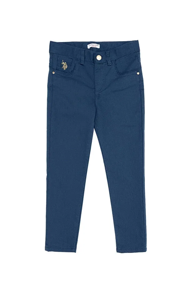 Детские брюки для девочек из ткани с индиго U.S. Polo Assn., Indigo — фото 3