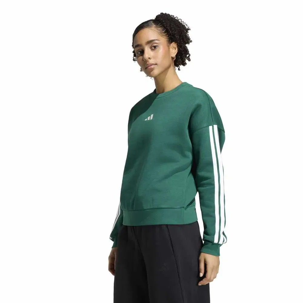 Толстовка на флисе Adidas Essentials 3 Stripes Adidas, зеленый