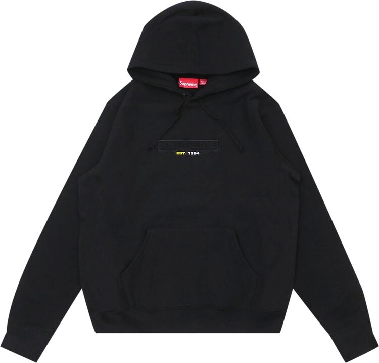 

Толстовка Supreme Embossed Logo Hooded Sweatshirt 'Black', черный