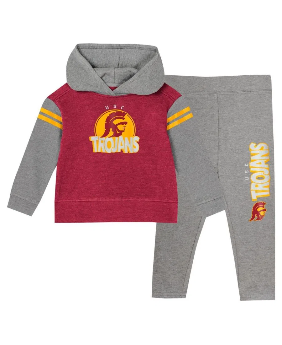 Комплект худи и леггинсов с принтом USC Trojans Preschool Clubhouse Outerstuff, Cardinal