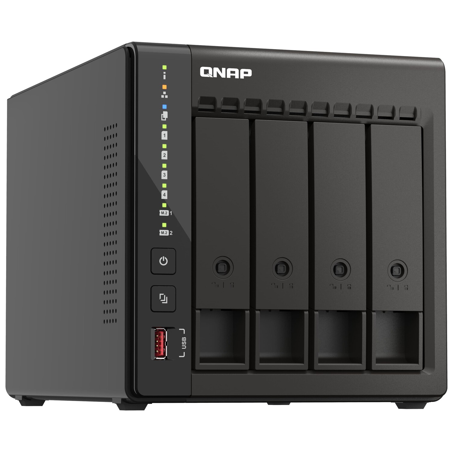 

Сетевое хранилище QNAP TS-453E, 4 отсека, 8Гб DDR4, без дисков, черный