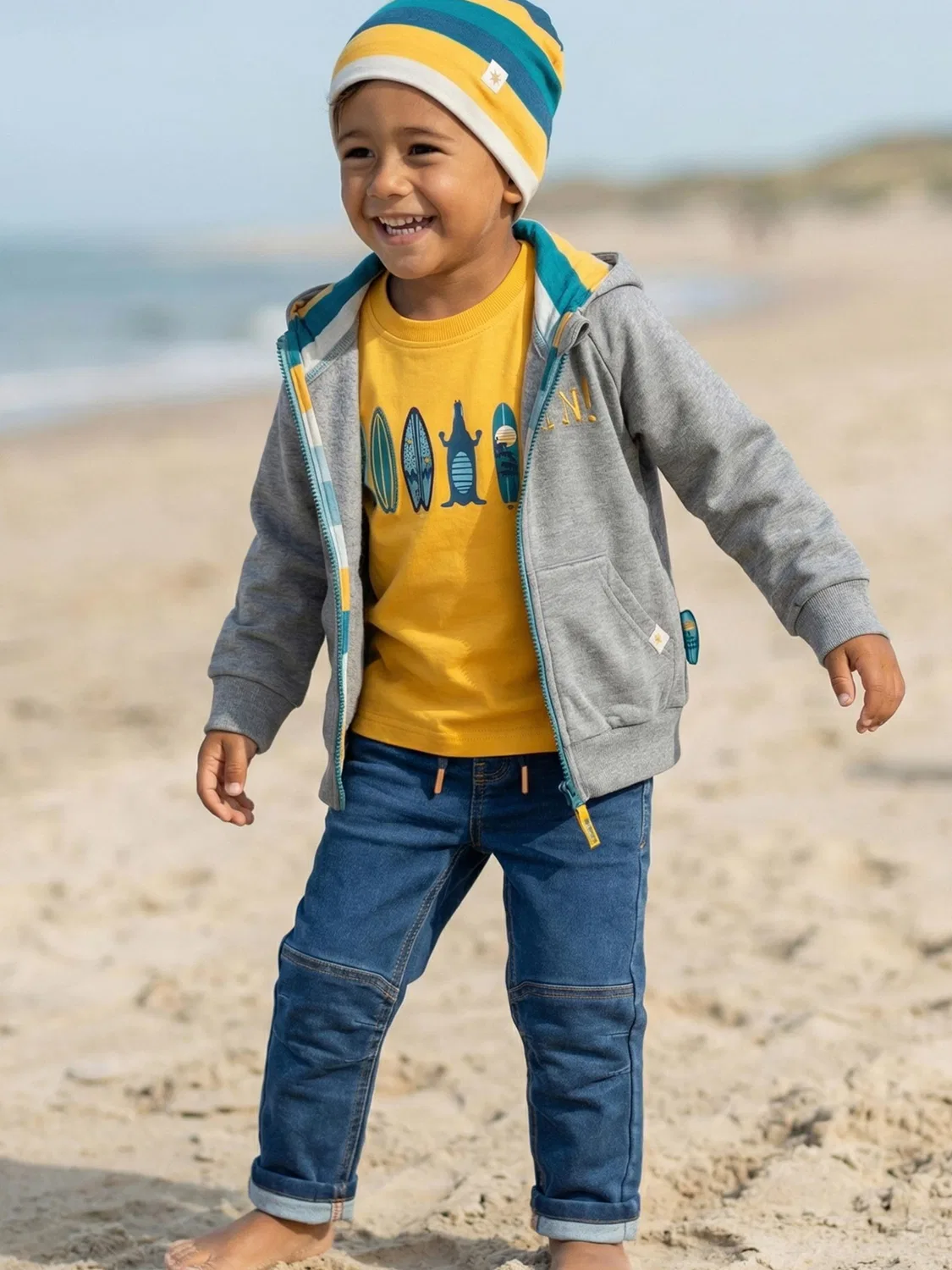 Рубашка Sigikid Langarmshirt Blue & Bright оранжевого цвета — фото 2