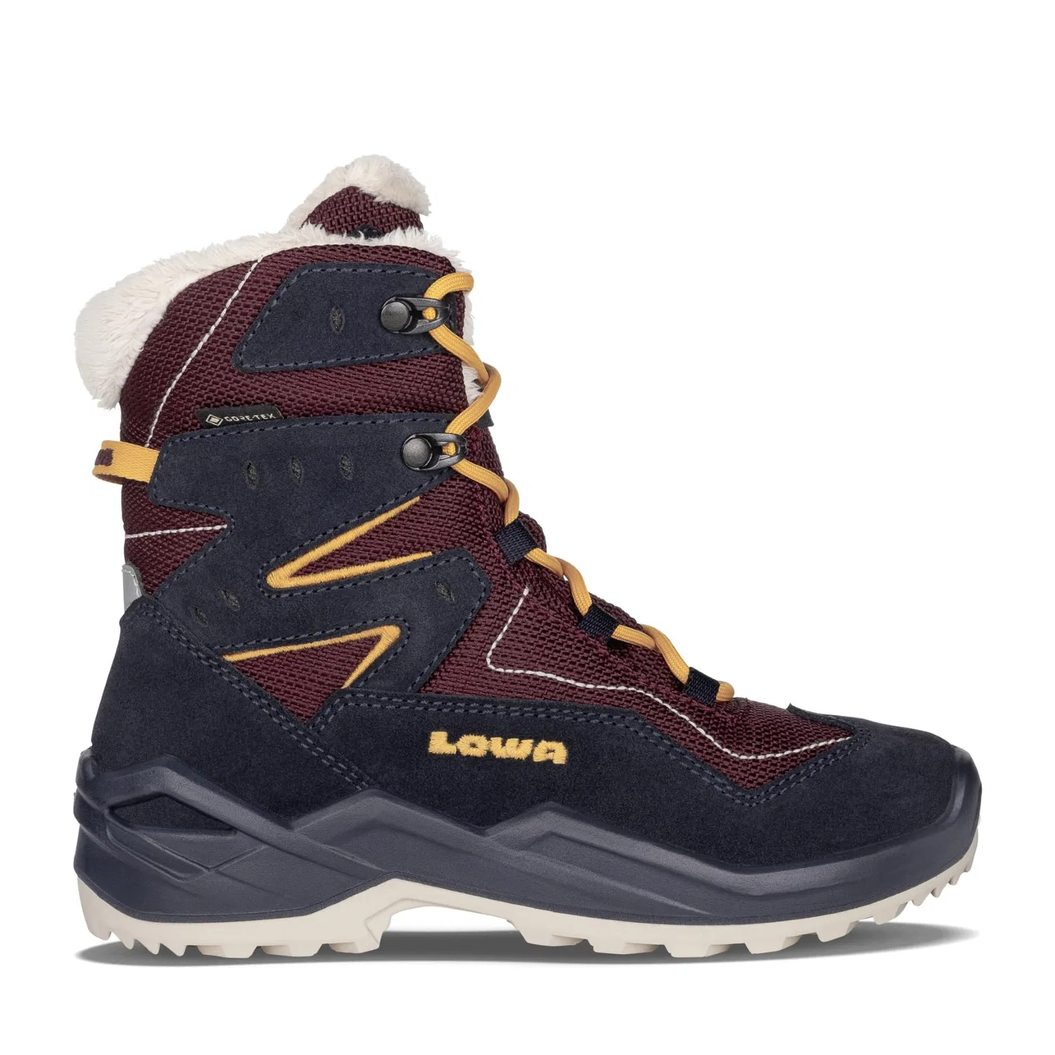 Детские ботинки для мальчиков непромокаемые Lino Gtx Hi Jr LOWA, Navy Rosso