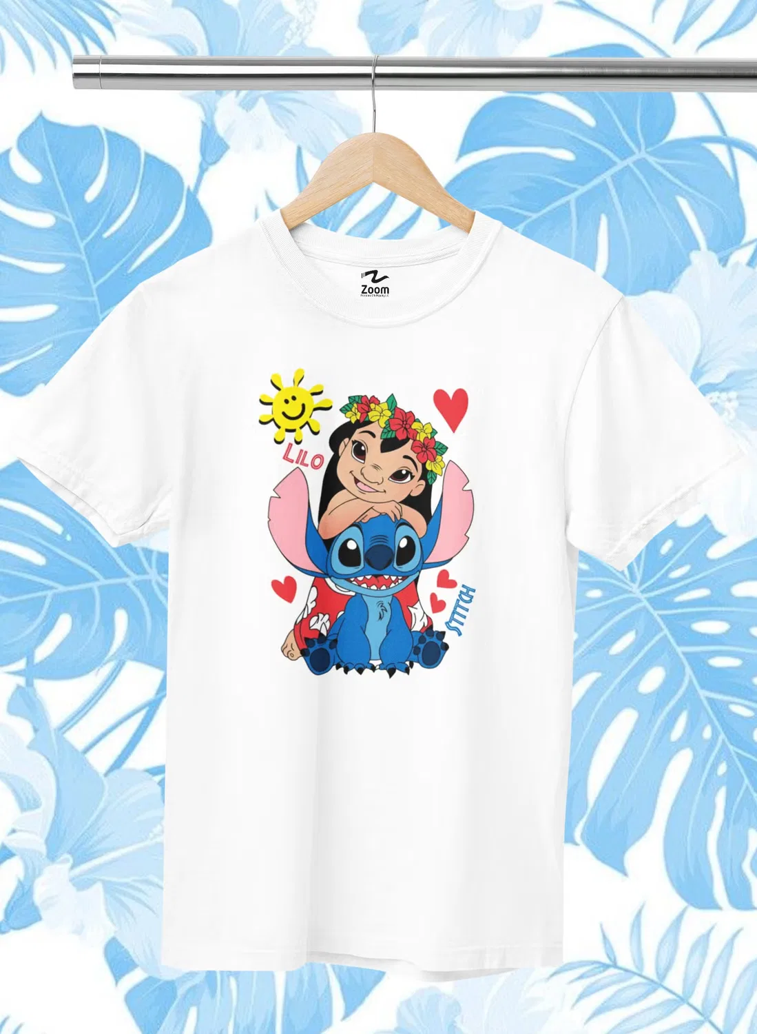 Футболка с принтом Lilo&Stitch Zoom, белый