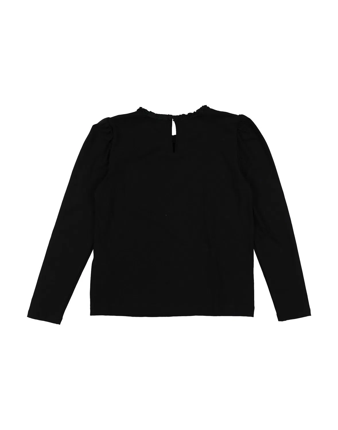 Футболка с рюшами Long Sleeve Button Front Monnalisa, черный — фото 2