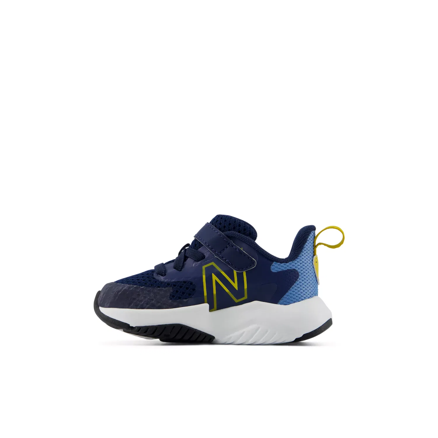 Детские кроссовки на шнурках с верхней застежкой Rave Run v2 New Balance, Analog Blue With Nb Navy And Mars Yellow — фото 3