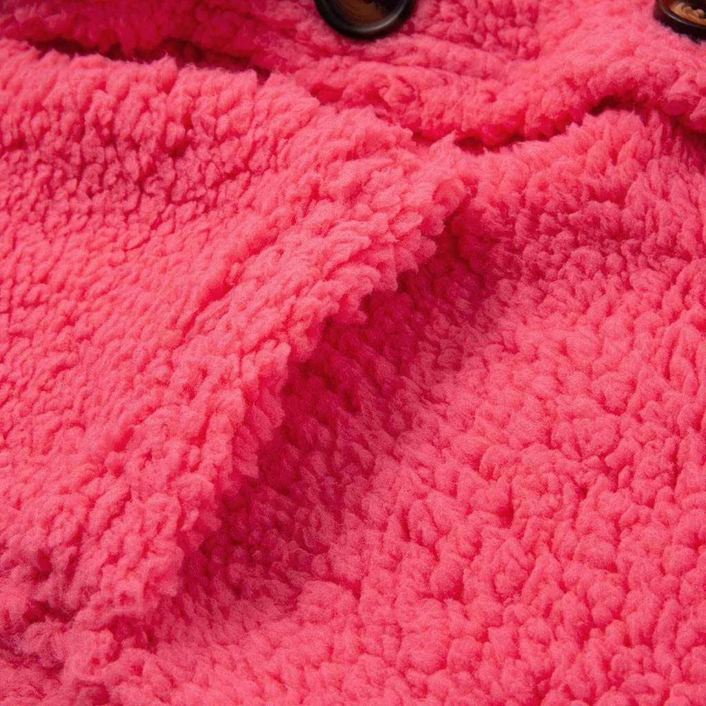 Женское кардиган-пальто с карманами и пуговицами, Pink — фото 4