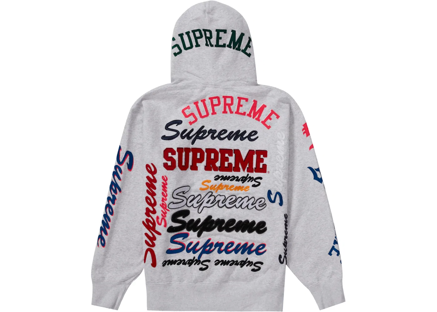 Мужской худи с принтом Supreme Sweatshirt, Ash Grey