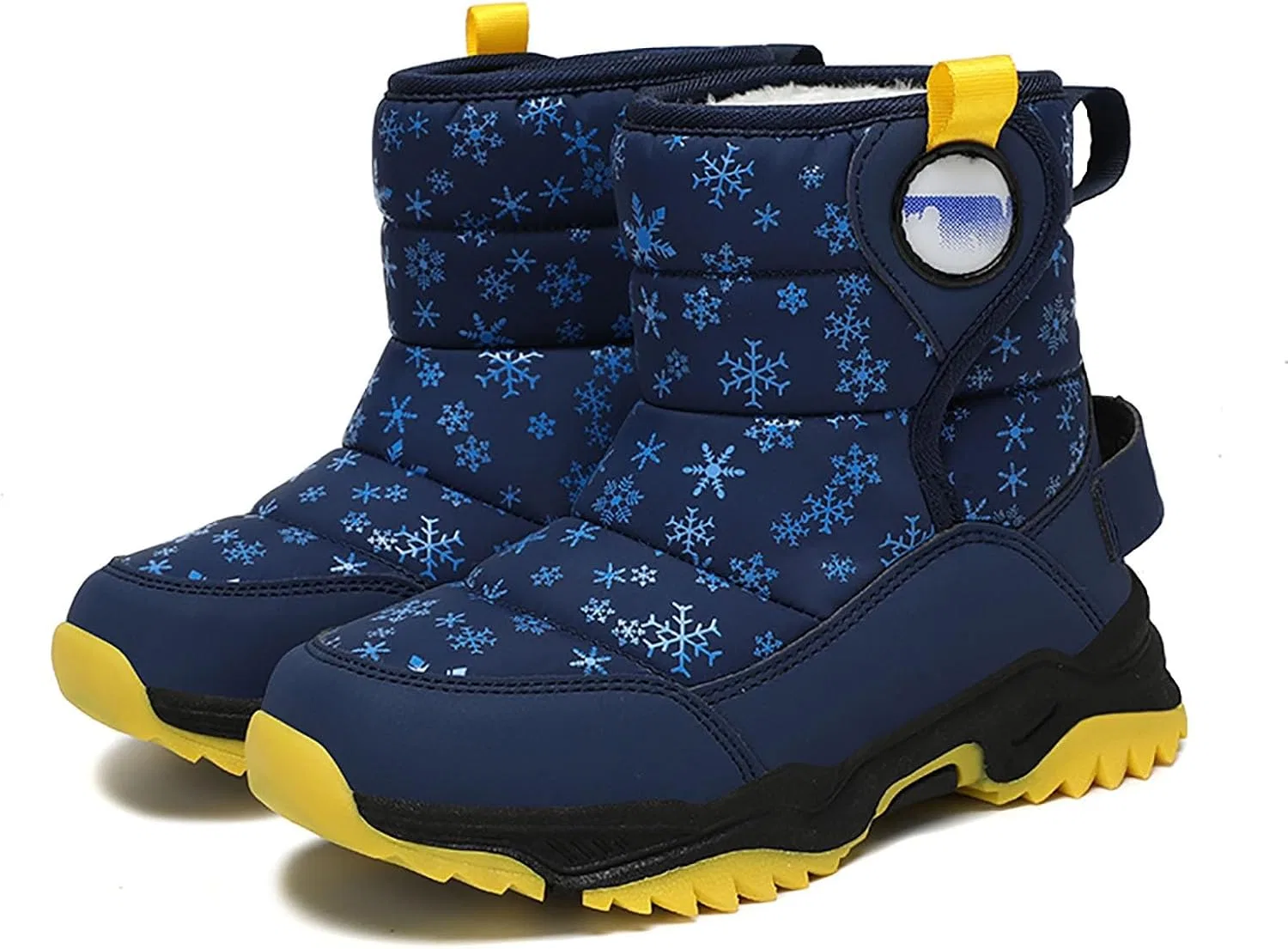 Детские зимние ботинки для мальчиков и девочек с принтом, Snow Boots, Dark Blue