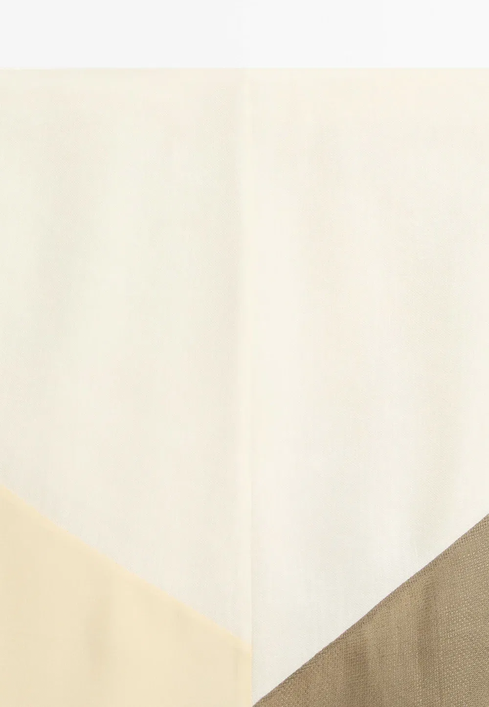 Струящаяся юбка-миди в стиле пэчворк - юбка А-силуэта Massimo Dutti, White — фото 4