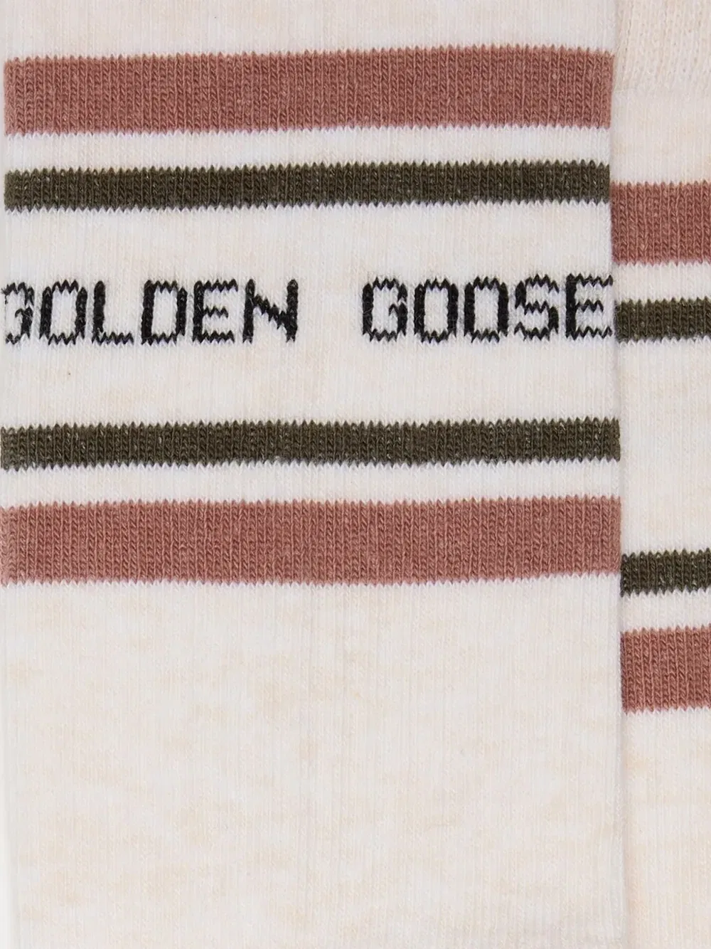 Носки в рубчик с логотипом Golden Goose, бежевый — фото 2