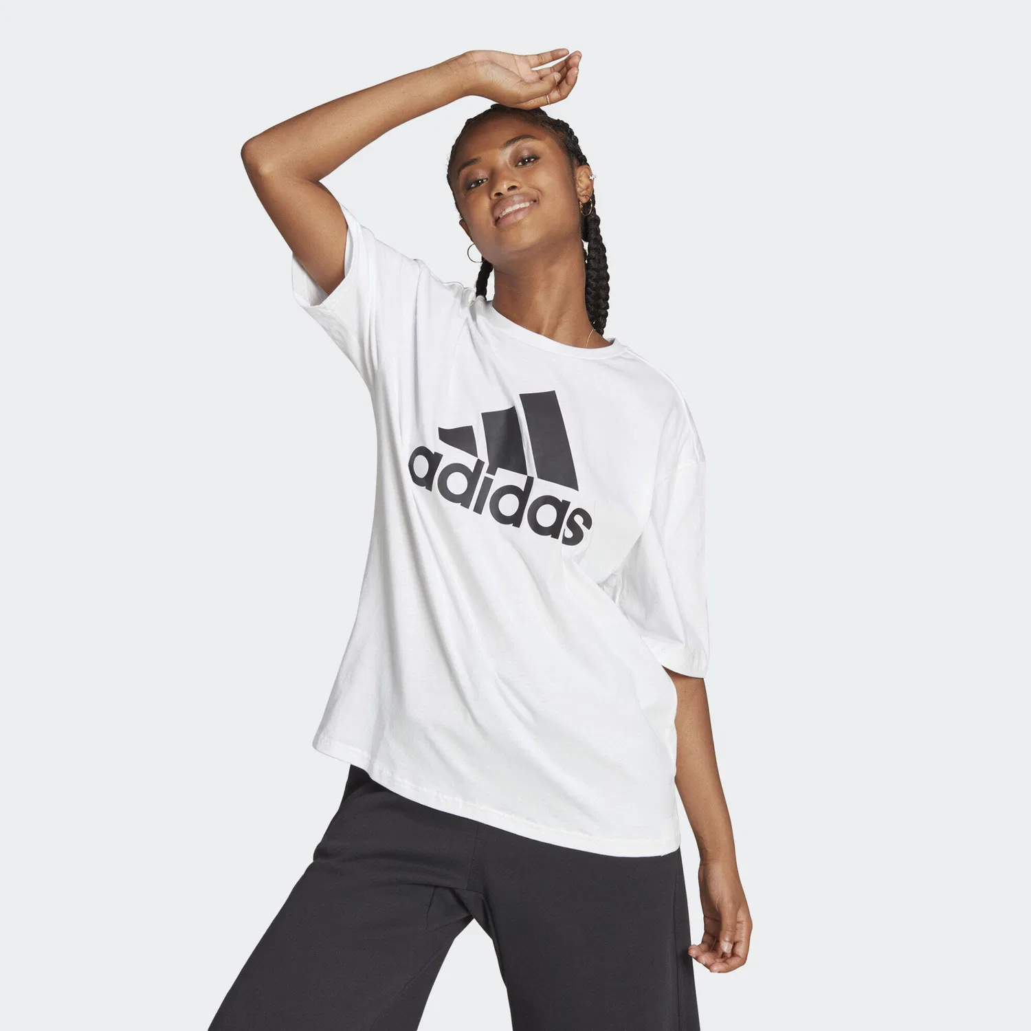 Женская футболка с логотипом Essentials Big Logo Boyfriend Adidas, Weiß Schwarz Rot