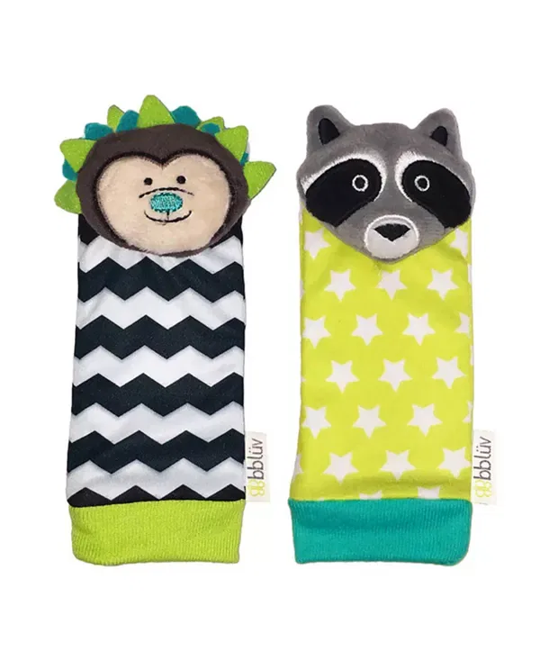 Детские носочки с развивающими игрушками для ног Duo Foot Finders Bbluv, Hedgehog/Racoon