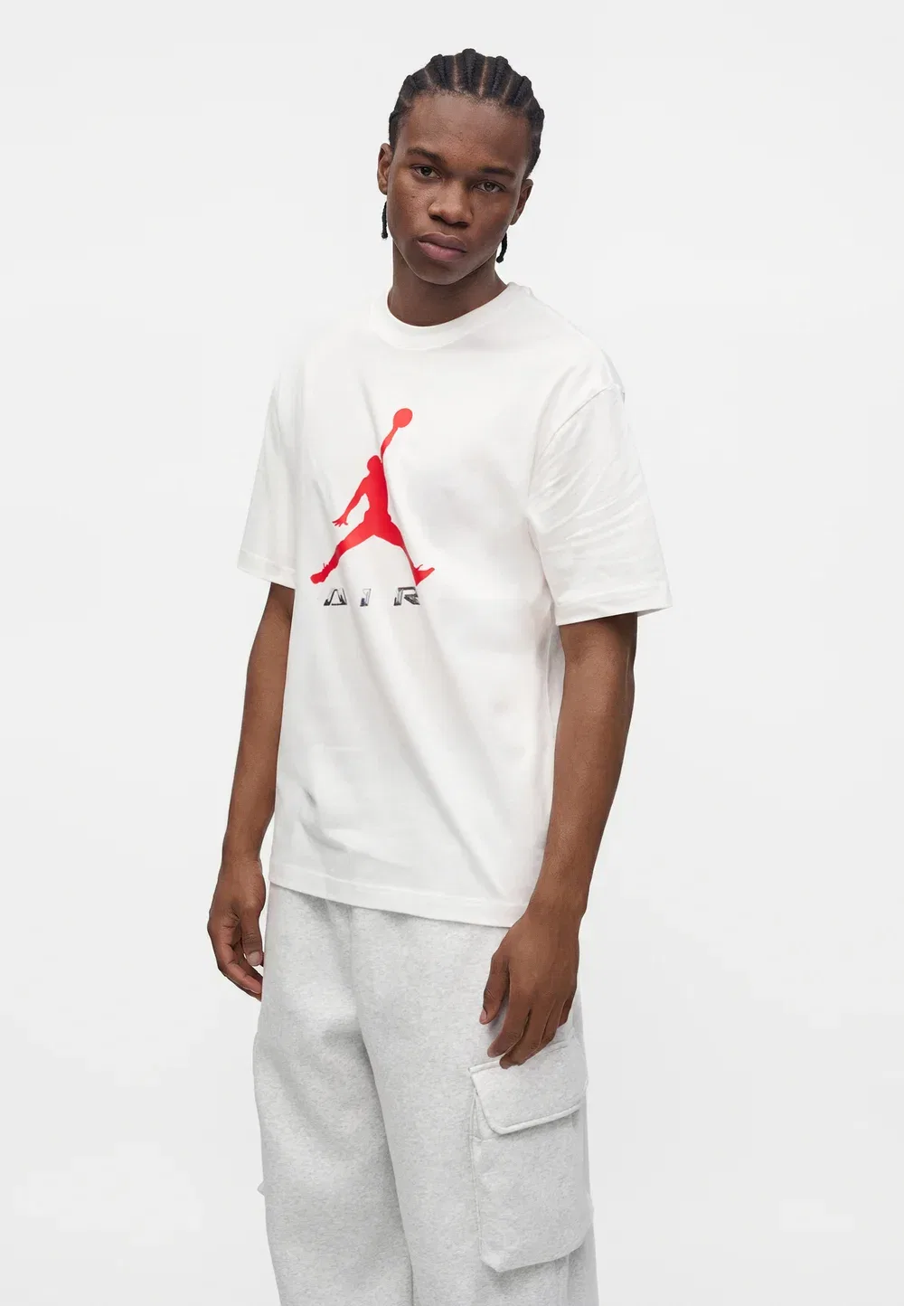 Футболка с принтом Crew Jordan, White/University Red — фото 4