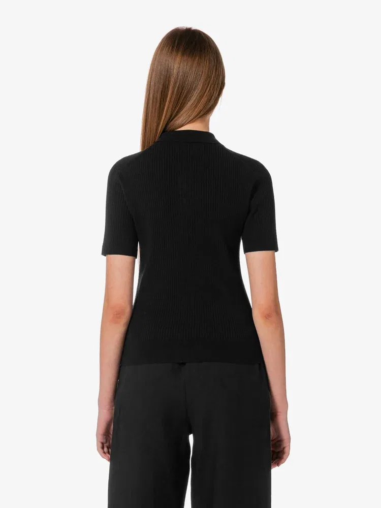 Футболка поло LACOSTE Black из рибаны — фото 3