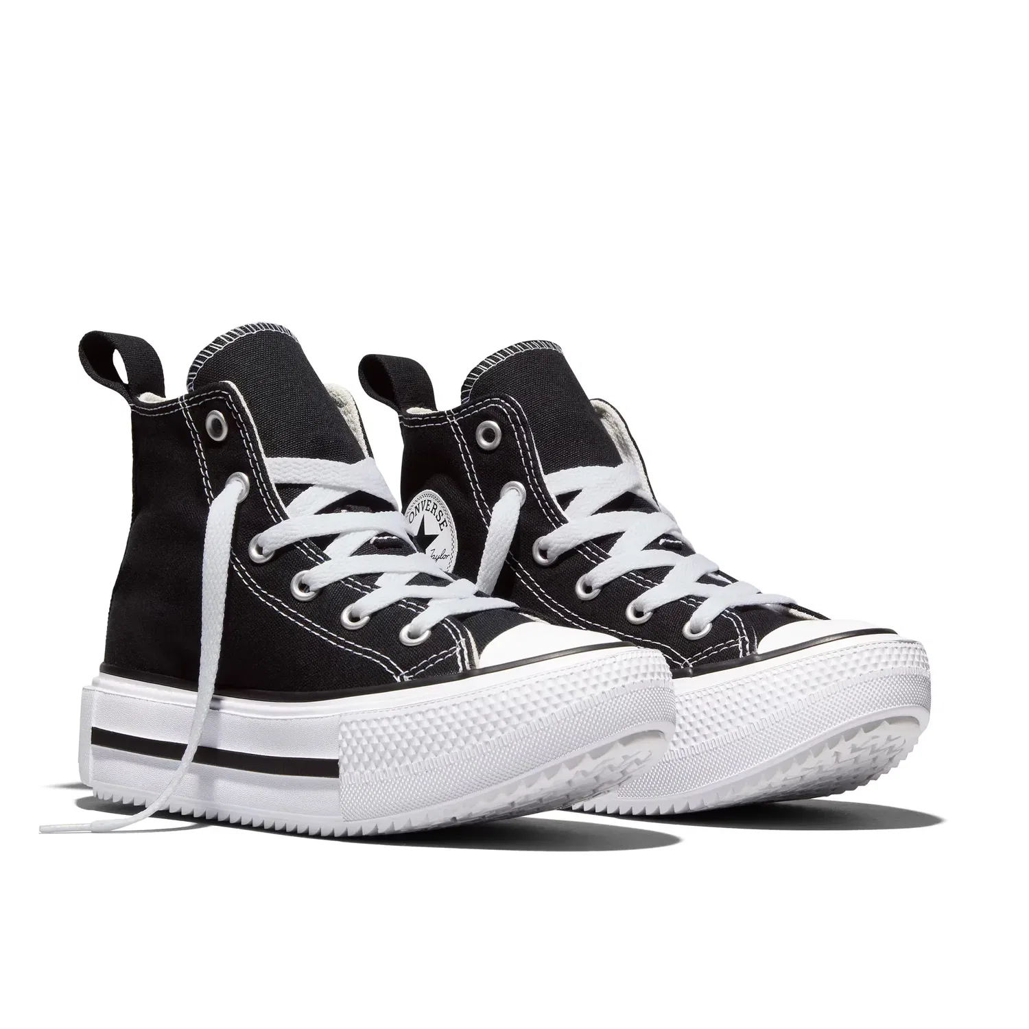 Детские кроссовки для мальчиков с принтом Chuck Taylor All Star Lift Double Stack Converse, Negro — фото 2