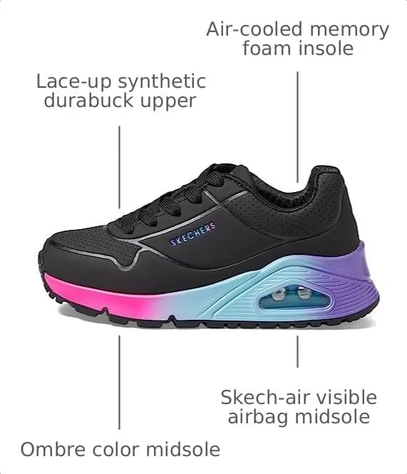 Детские кроссовки для девочек Pop of Ombre Skechers, Black/Multi — фото 3