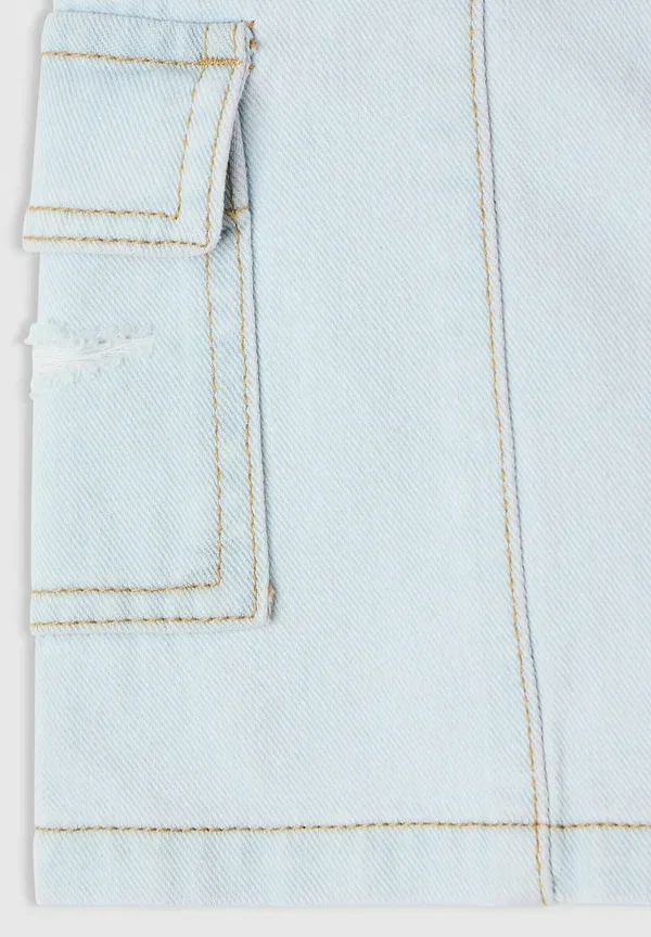 Брюки джинсовые Gonna tinta unita, Terranova, Var Blu Denim Chiaro, светло-голубой — фото 3