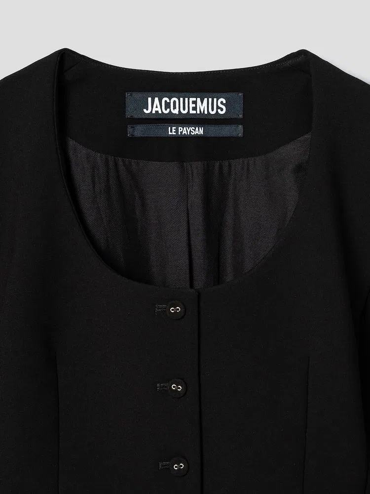 Жакет овальный силуэт La Veste Cardigan Ovalo JACQUEMUS, Black — фото 3