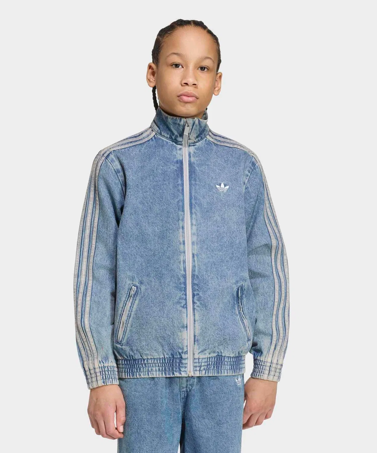 Детский джинсовый жакет свободного кроя Firebird Loose Denim Track Top Adidas, Blue — фото 3