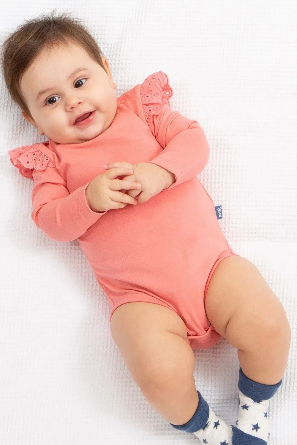 Детский боди с вышивкой Baby Broderie Kite, Pink — фото 2