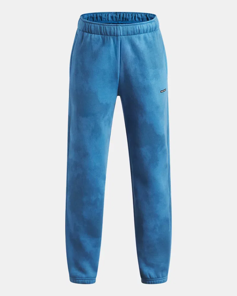 Детские штаны на флисе с начесом, внутренний шов 63,5 см, UA Icon UnderArmour, Aegean Blue/Black — фото 4