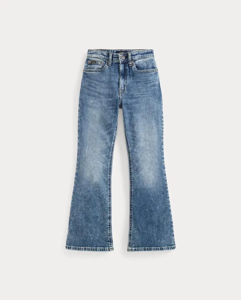 Детские джинсы для девочек клеш с эластичным денимом Polo Ralph Lauren, Azul