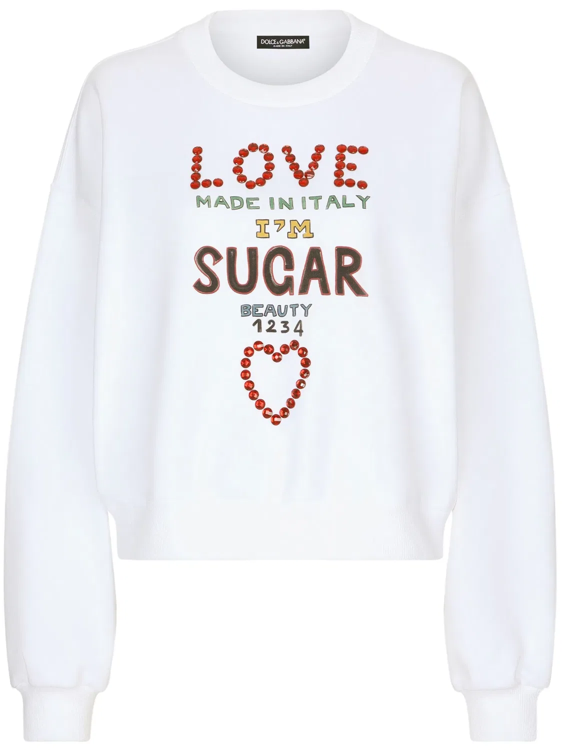 Свитшот с кристаллами Dolce & Gabbana, белый