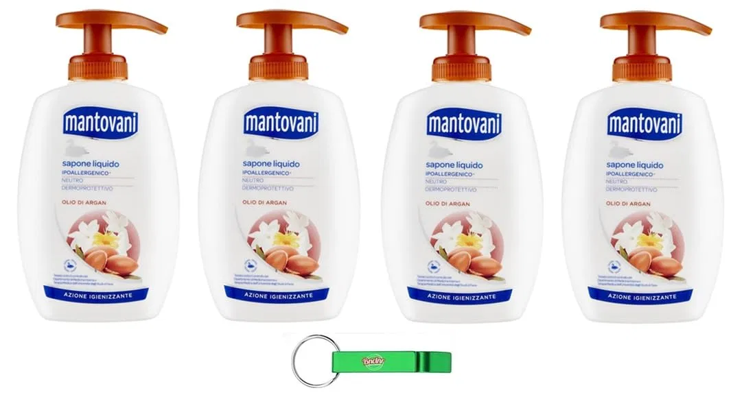 Жидкое мыло Mantovani с аргановым маслом, 4 x 300 мл, Argan, Beni Culinari
