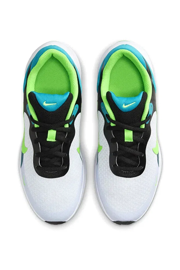 Детские кроссовки для девочек с охлаждающим эффектом Revolution 7 gs Nike, Black/Green Strike-Football Gray — фото 3