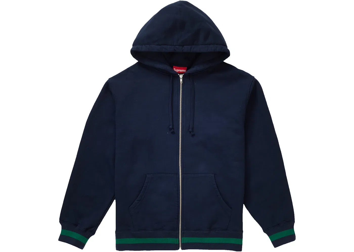 Мужской свитшот на молнии Supreme Old English Stripe Zip Up Sweatshirt, Navy
