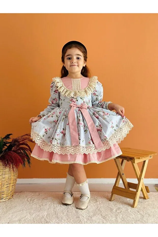 Детское платье для девочек с принтом New Year's Eve Glam Linarookids, Blue