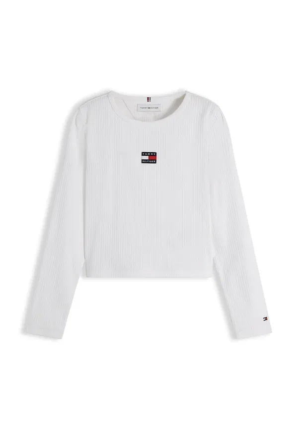 Футболка с длинным рукавом хлопковая Heritage flag Tommy Hilfiger white, белый — фото 4