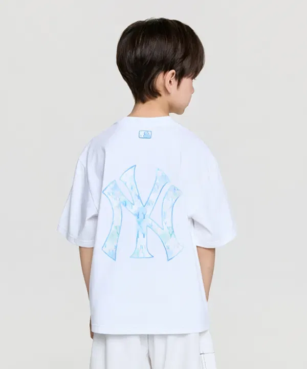 Футболка с монограммой, летняя, Mlb Kids, белый — фото 2