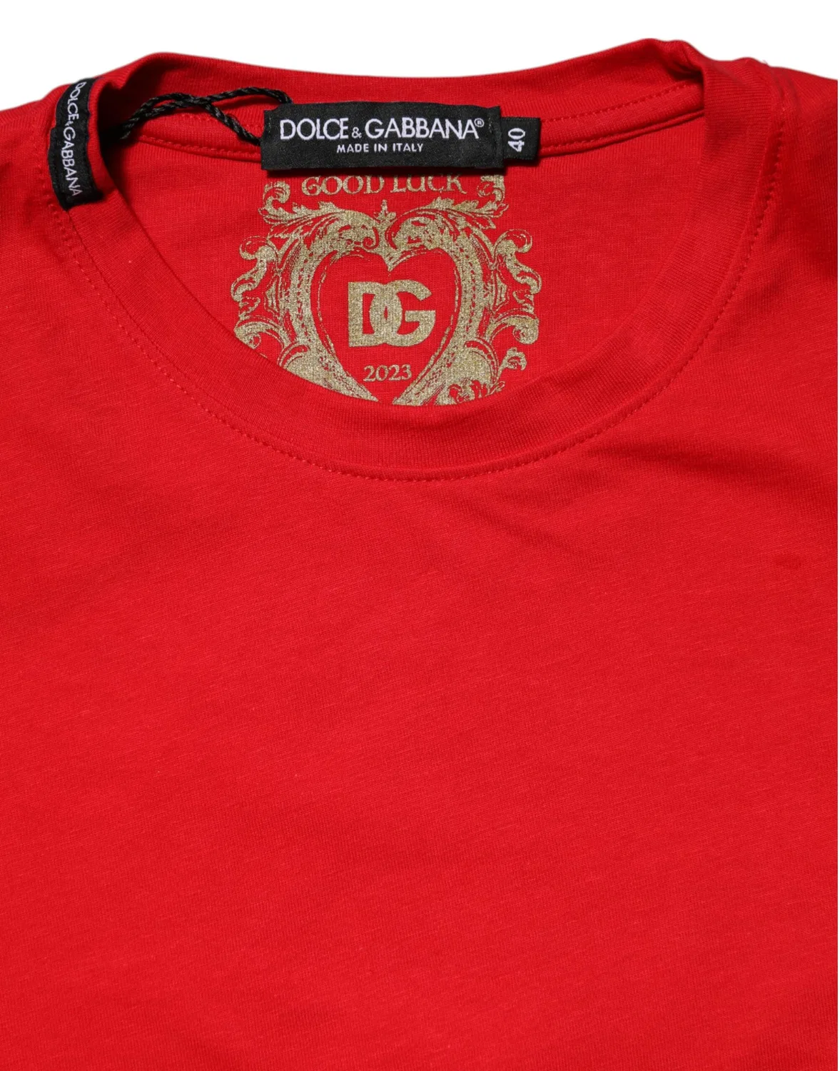 Женская футболка с коротким рукавом и логотипом Dolce & Gabbana, Red — фото 4