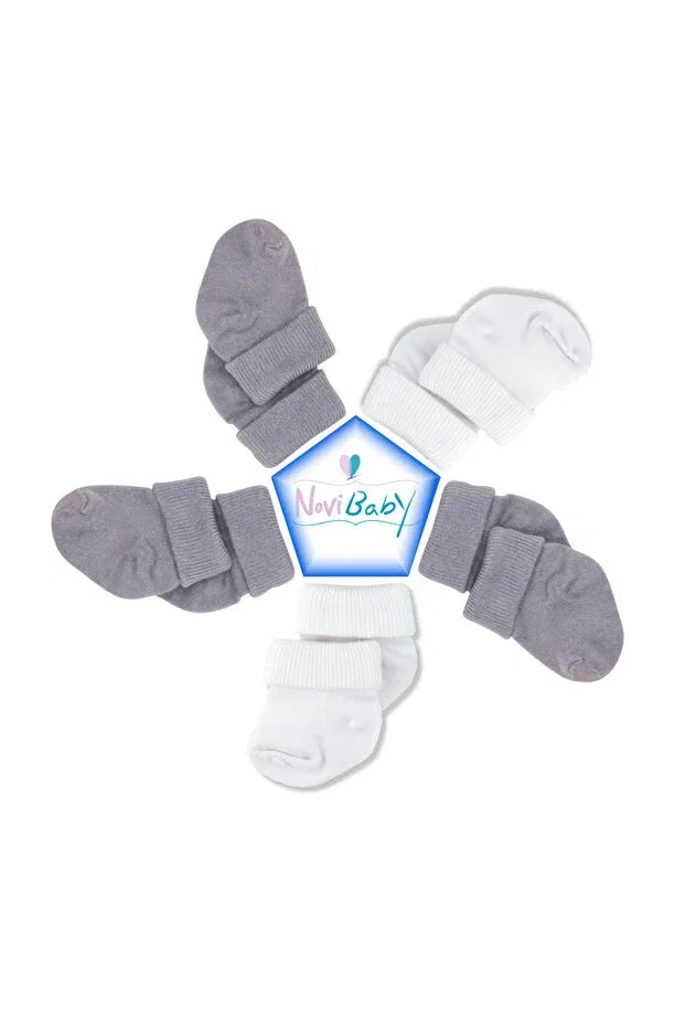 Детские носки для новорожденных хлопковые 5 шт Basics Novibaby, Cloudy — фото 3