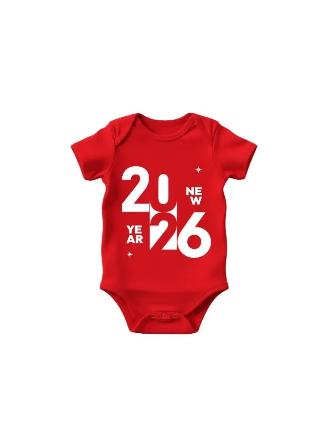 Боди-комбинезон с новогодним принтом 2026 Sitara Fashions, красный — фото 2