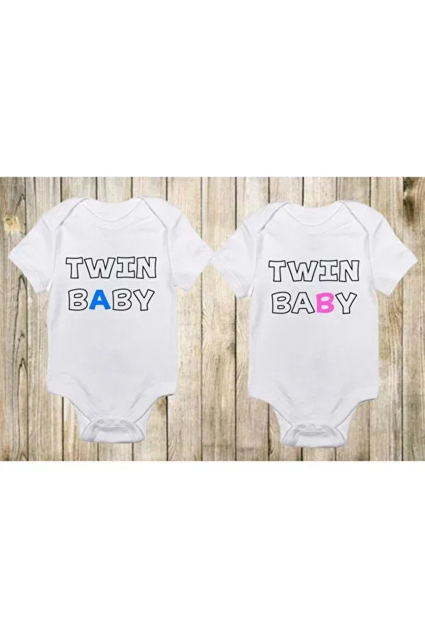 Детское боди для новорожденных с принтом Twin Printed Minipera, Printed