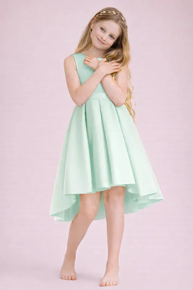 Детское платье для девочек с принтом Nsmkidslife, Mint Green — фото 2