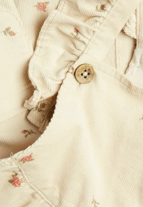 Комбинезон хлопковый Dungarees Newbie, Beige, бежевый — фото 4