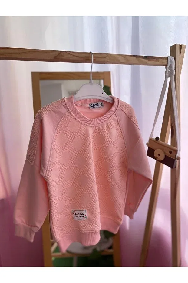 Детские свитшот для девочек ажурный с длинным рукавом Cmk Kids, Pink