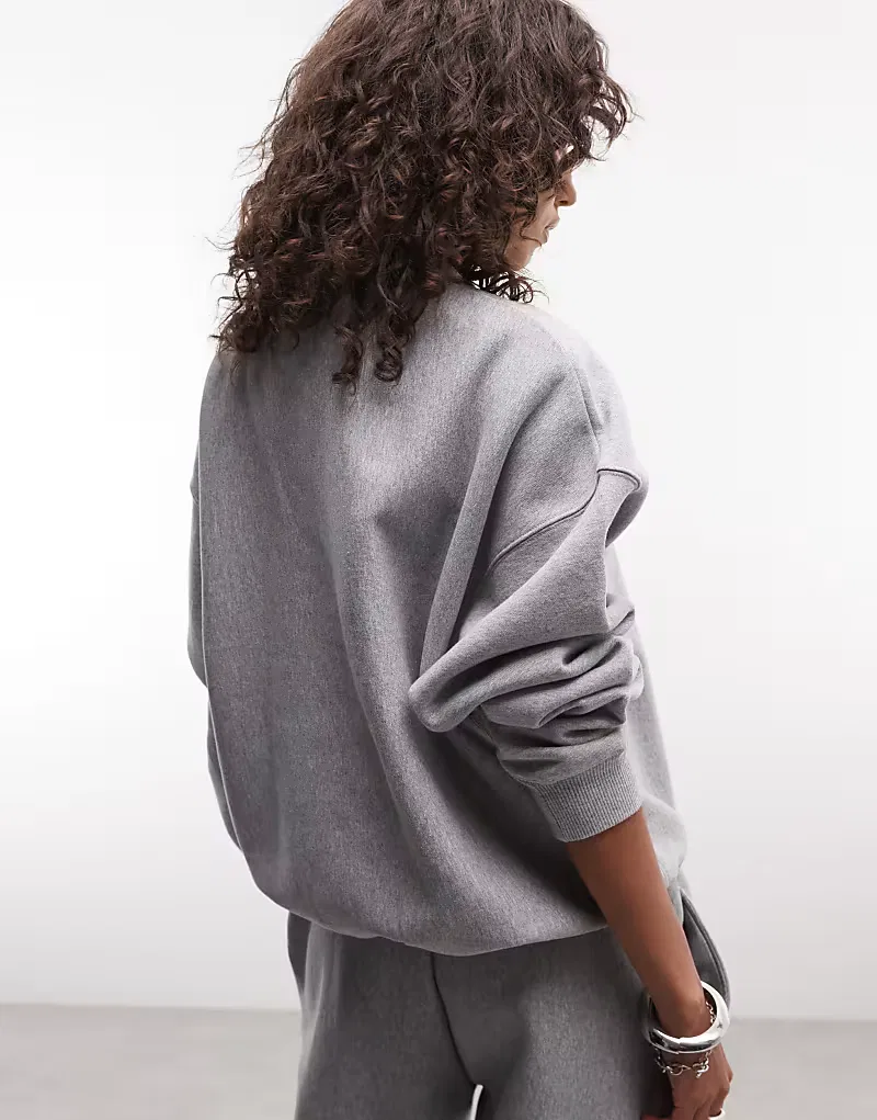 Толстовка Nike Studio Fleece из плотной флиса свободного кроя темно-серый — фото 4