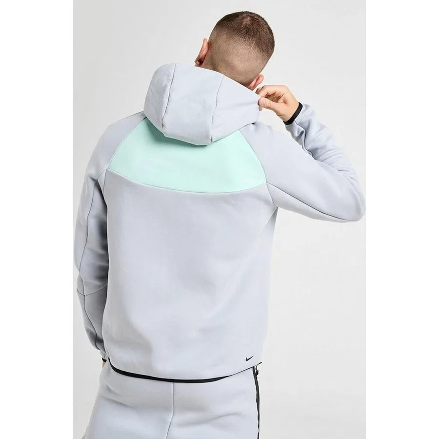 Свитшот мужской с капюшоном Tech Fleece Mix Full Zip Windrunner Hoodie Nike, Зеленый — фото 2